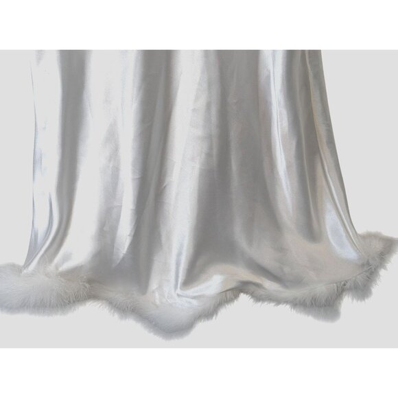 In Bloom by Jonquil sz S Hope Faux Feather Trim Satin Chemise Intimate Feminine - Picture 4 of 15